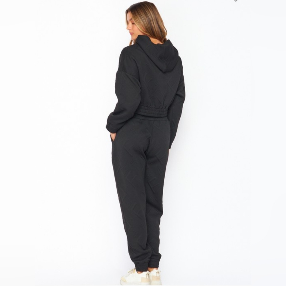 CROPPED HOODIE SWEATSUIT - Picture 3 of 4